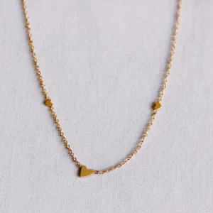 Ketting 3 hartjes goud