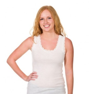 Singlet wol kantje naturel - Joha